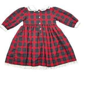 Sarah Louise England Holiday Plaid Collared Dress